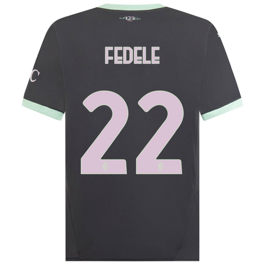 Kids Football Noemi Fedele #22 Grey Third Jersey 2024/25 T-Shirt Canada