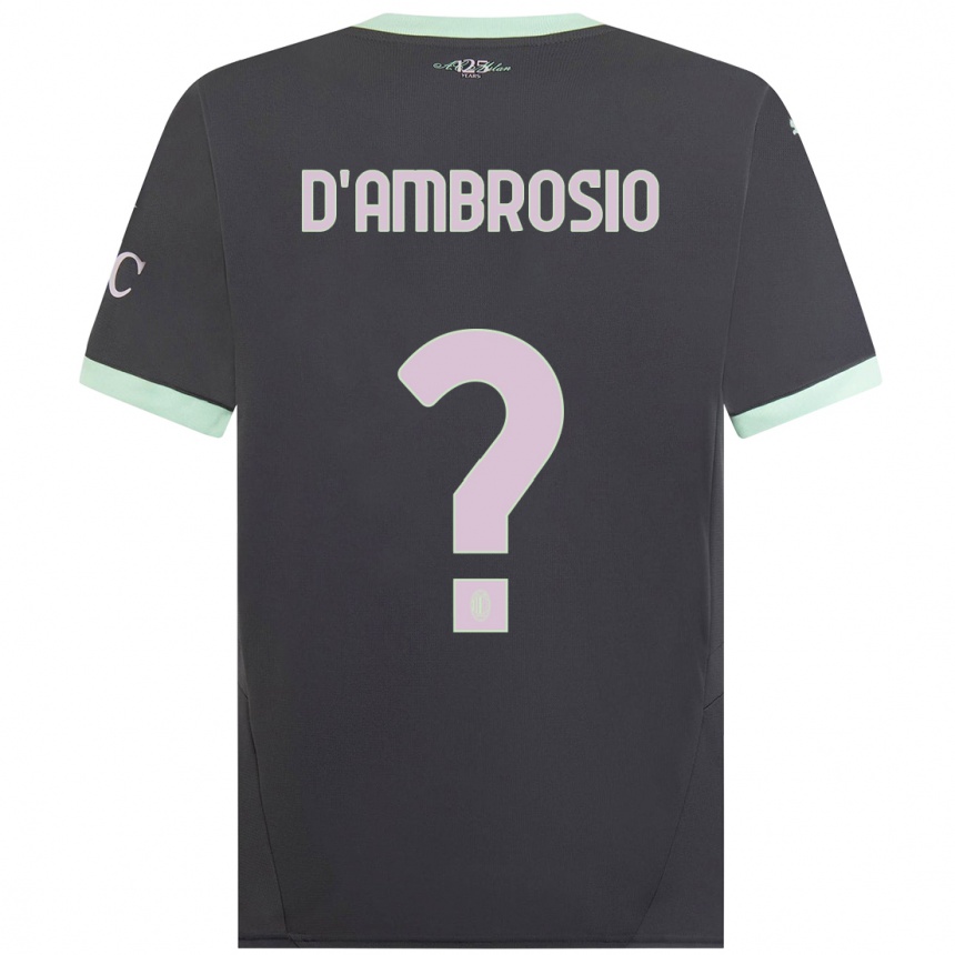 Kids Football Antonio D'ambrosio #0 Grey Third Jersey 2024/25 T-Shirt Canada