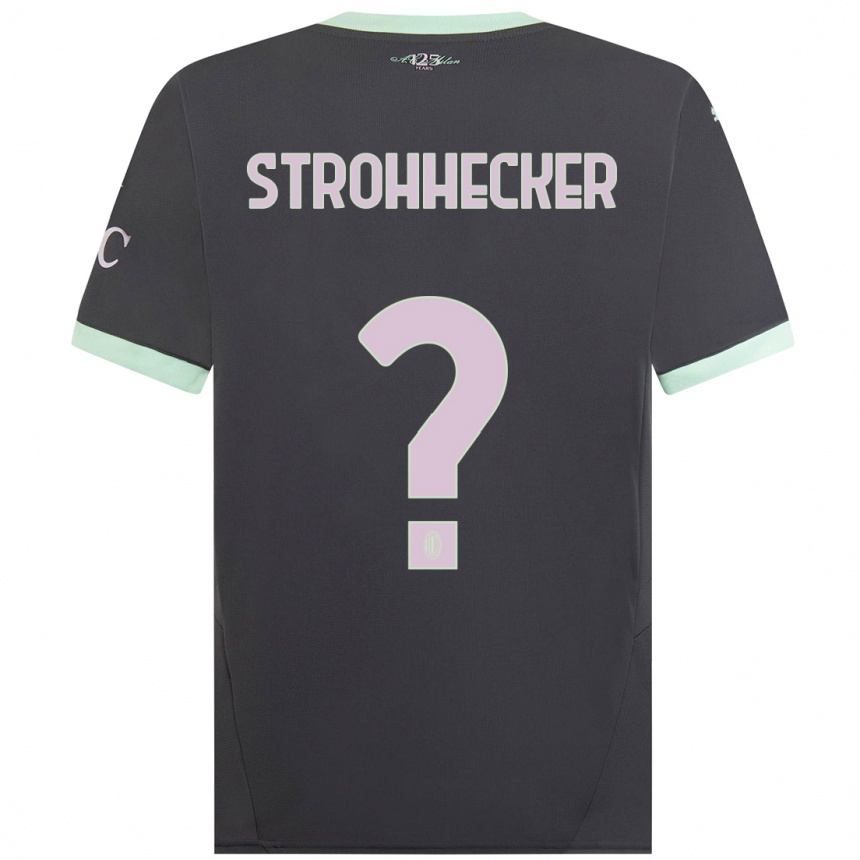 Kids Football Riccardo Strohhecker #0 Grey Third Jersey 2024/25 T-Shirt Canada