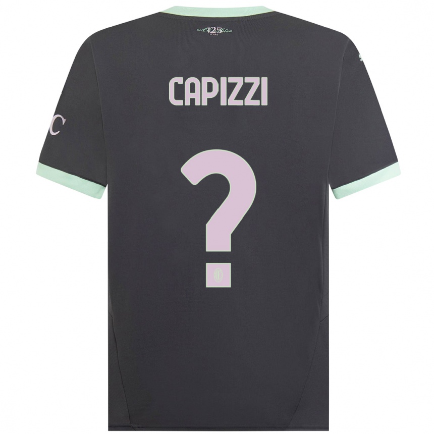 Kids Football Edoardo Capizzi #0 Grey Third Jersey 2024/25 T-Shirt Canada