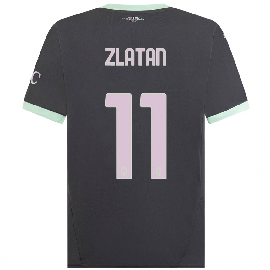 Kids Football Zlatan Ibrahimovic #11 Grey Third Jersey 2024/25 T-Shirt Canada