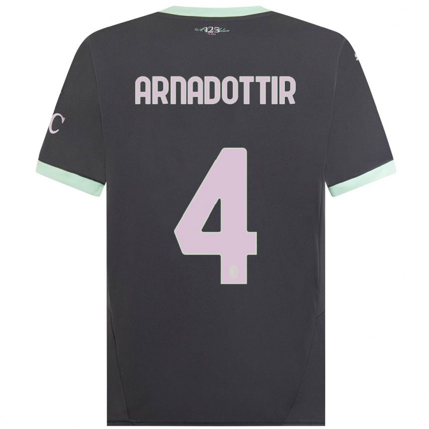 Kids Football Guony Arnadottir #4 Grey Third Jersey 2024/25 T-Shirt Canada