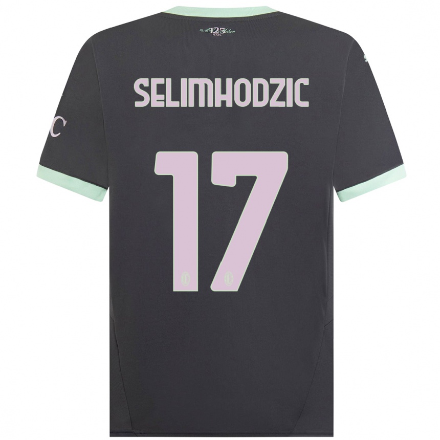 Kids Football Noa Selimhodzic #17 Grey Third Jersey 2024/25 T-Shirt Canada