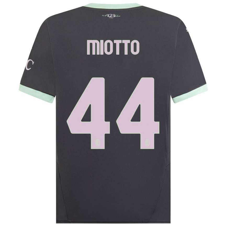 Kids Football Giorgia Miotto #44 Grey Third Jersey 2024/25 T-Shirt Canada