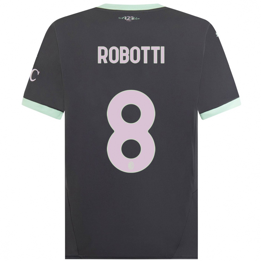 Kids Football Giovanni Robotti #8 Grey Third Jersey 2024/25 T-Shirt Canada