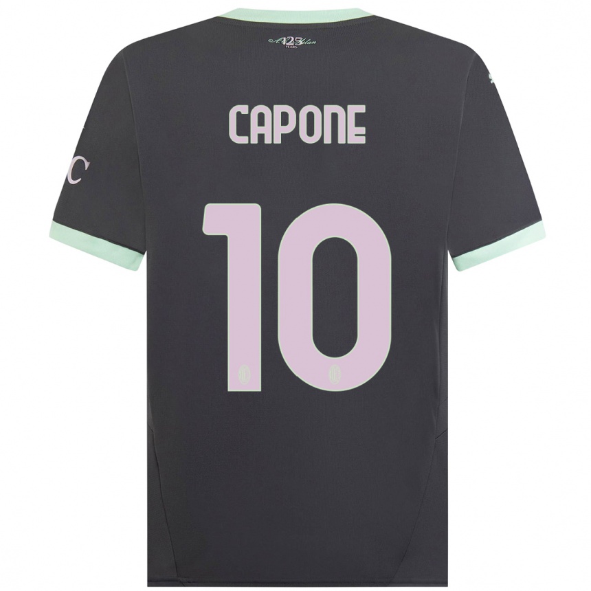 Kids Football Andrea Capone #10 Grey Third Jersey 2024/25 T-Shirt Canada