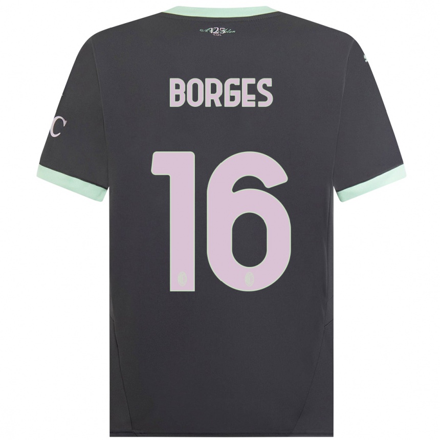 Kids Football Lenny Borges #16 Grey Third Jersey 2024/25 T-Shirt Canada