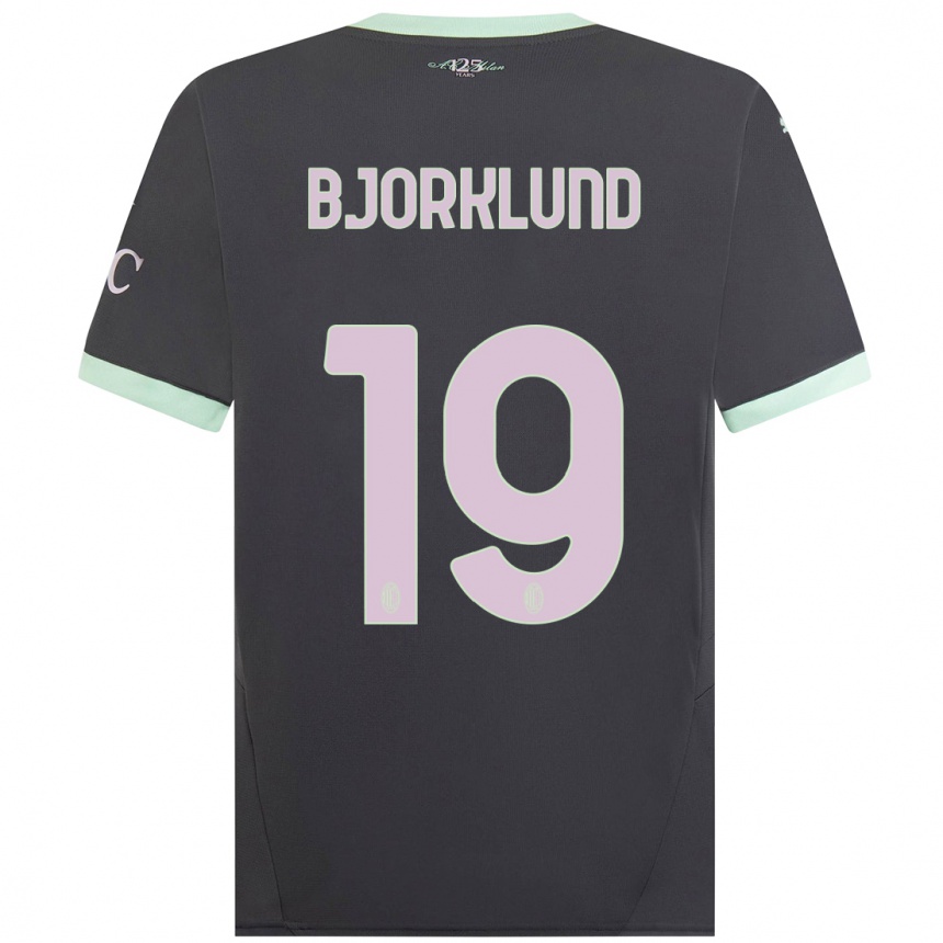 Kids Football Lukas Bjorklund #19 Grey Third Jersey 2024/25 T-Shirt Canada