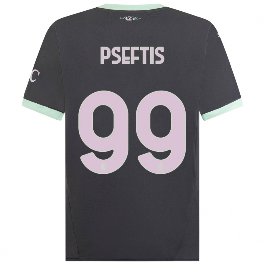 Kids Football Fotios Pseftis #99 Grey Third Jersey 2024/25 T-Shirt Canada