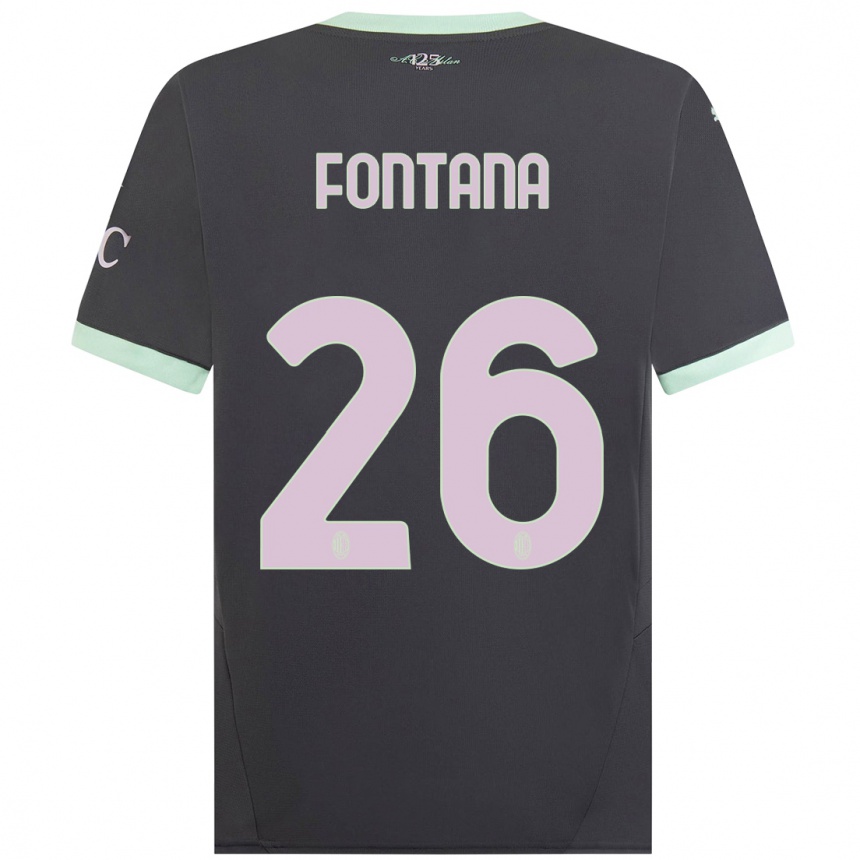 Kids Football Francesco Fontana #26 Grey Third Jersey 2024/25 T-Shirt Canada