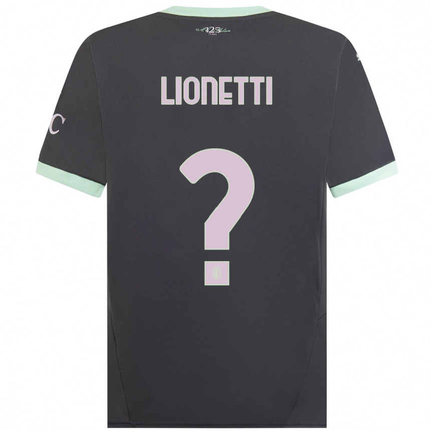 Kids Football Francesco Lionetti #0 Grey Third Jersey 2024/25 T-Shirt Canada