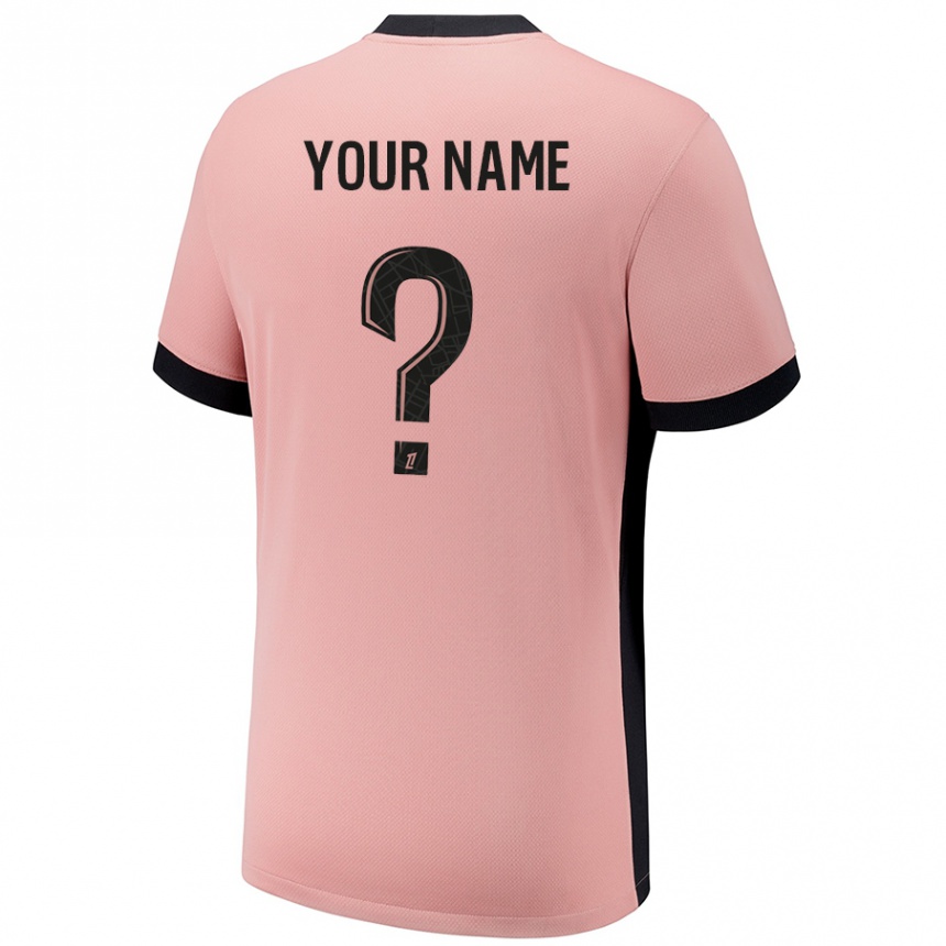 Kids Football Your Name #0 Rust Pink Third Jersey 2024/25 T-Shirt Canada