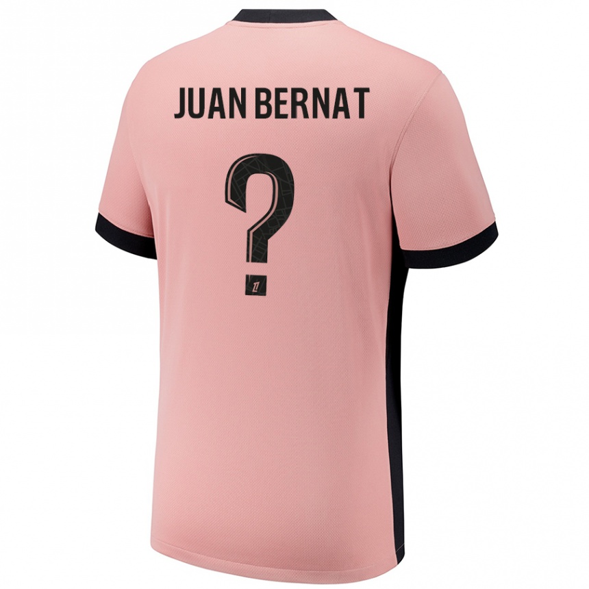 Kids Football Juan Bernat #0 Rust Pink Third Jersey 2024/25 T-Shirt Canada