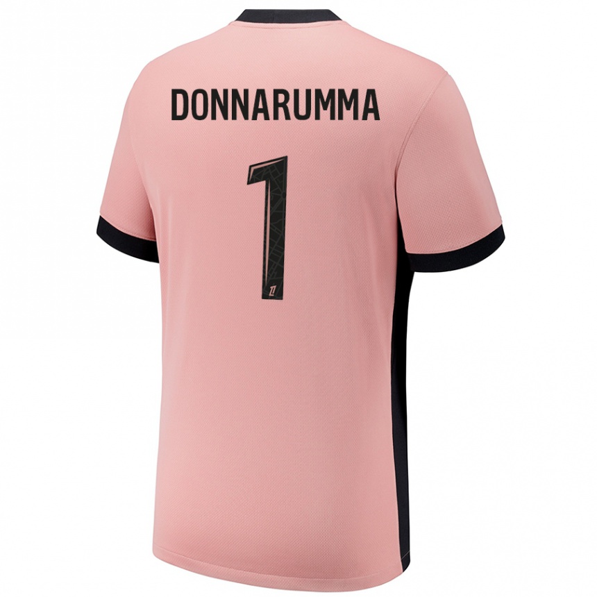 Enfant Football Maillot Gianluigi Donnarumma #1 Rouille Rose Troisieme 2024/25 Canada