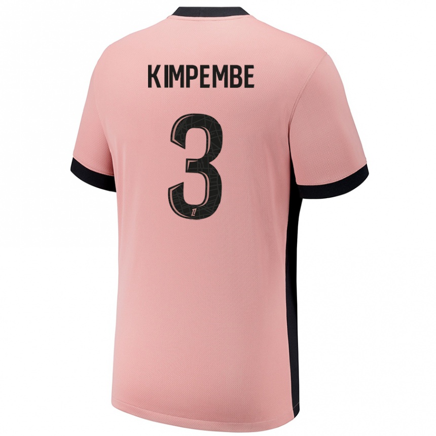 Enfant Football Maillot Presnel Kimpembe #3 Rouille Rose Troisieme 2024/25 Canada