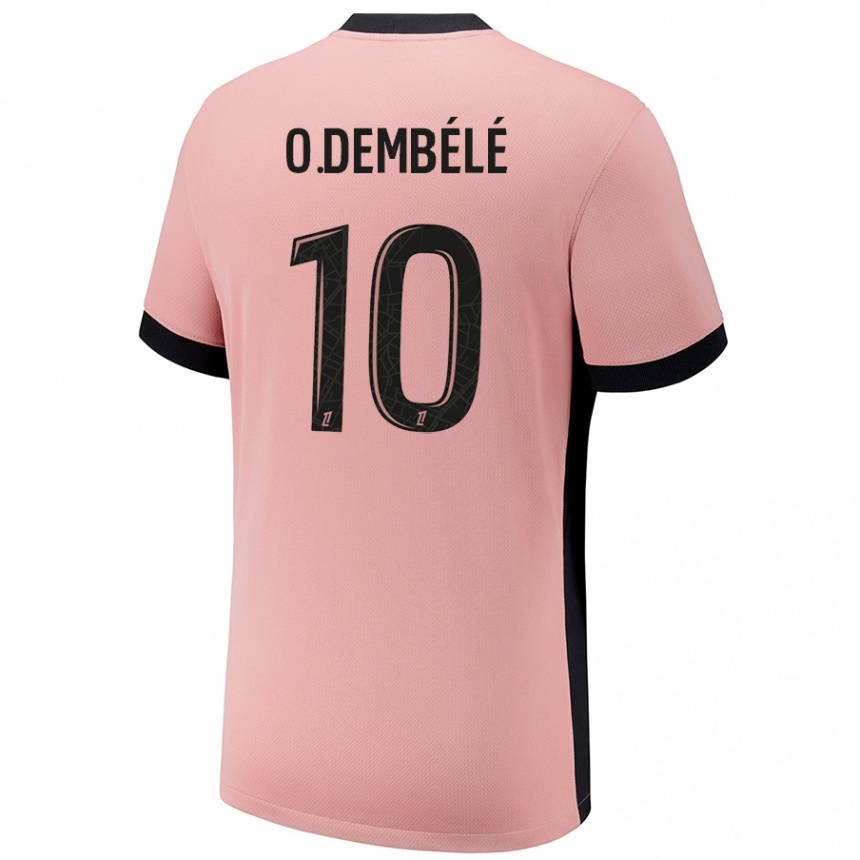 Kids Football Ousmane Dembele #10 Rust Pink Third Jersey 2024/25 T-Shirt Canada