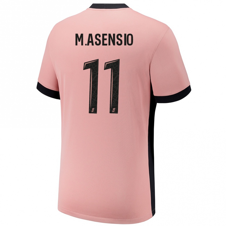 Kids Football Marco Asensio #11 Rust Pink Third Jersey 2024/25 T-Shirt Canada