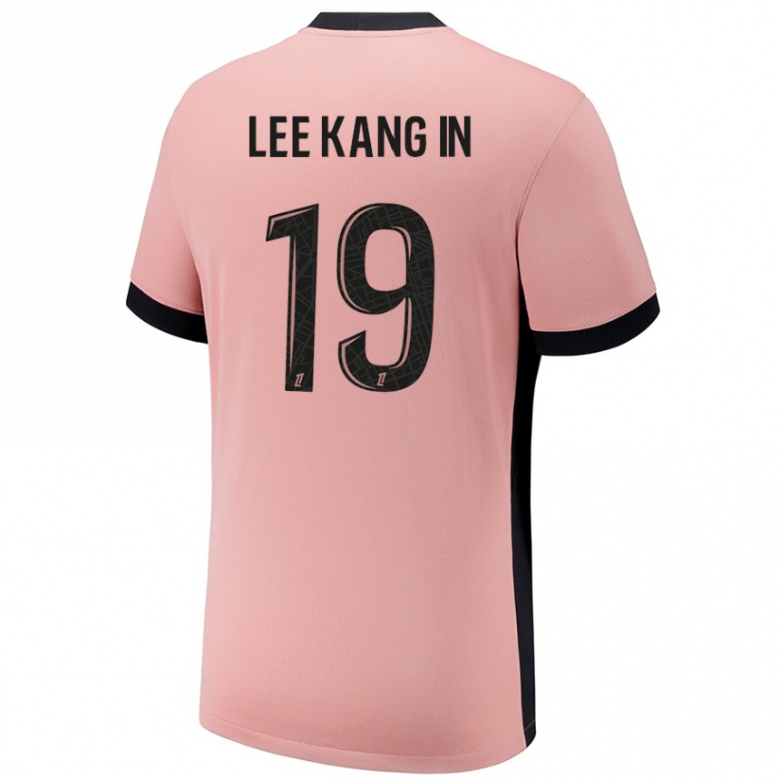 Kids Football Kang-In Lee #19 Rust Pink Third Jersey 2024/25 T-Shirt Canada