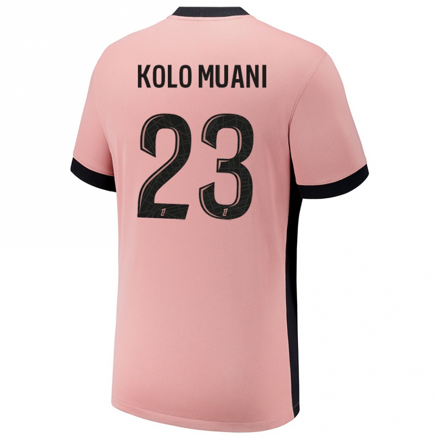 Enfant Football Maillot Randal Kolo Muani #23 Rouille Rose Troisieme 2024/25 Canada