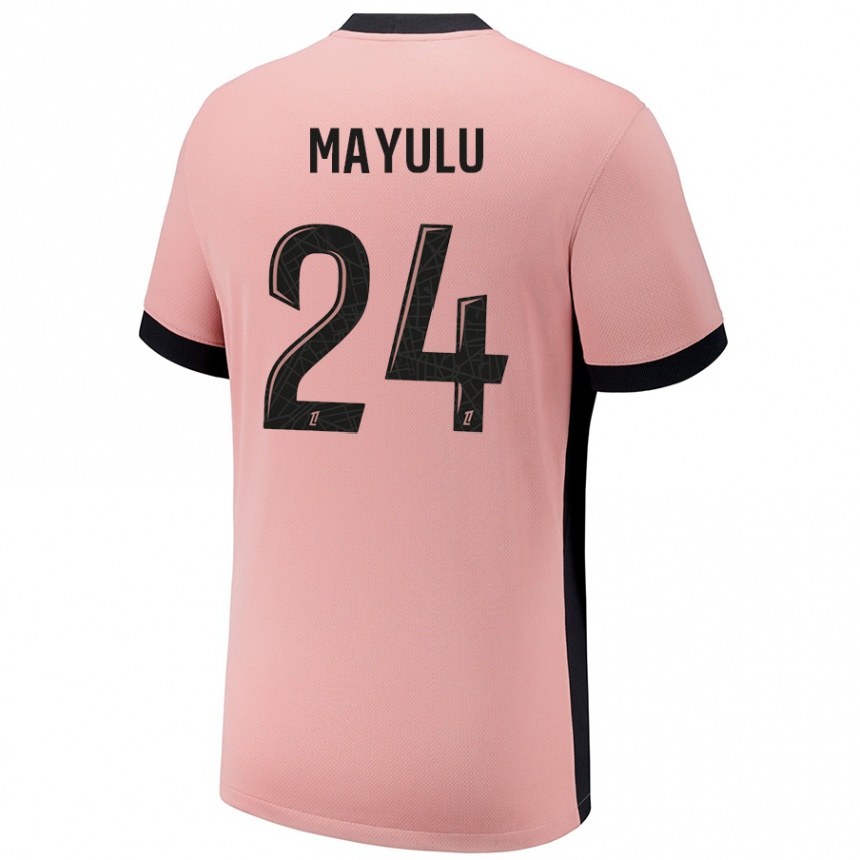 Enfant Football Maillot Senny Mayulu #24 Rouille Rose Troisieme 2024/25 Canada