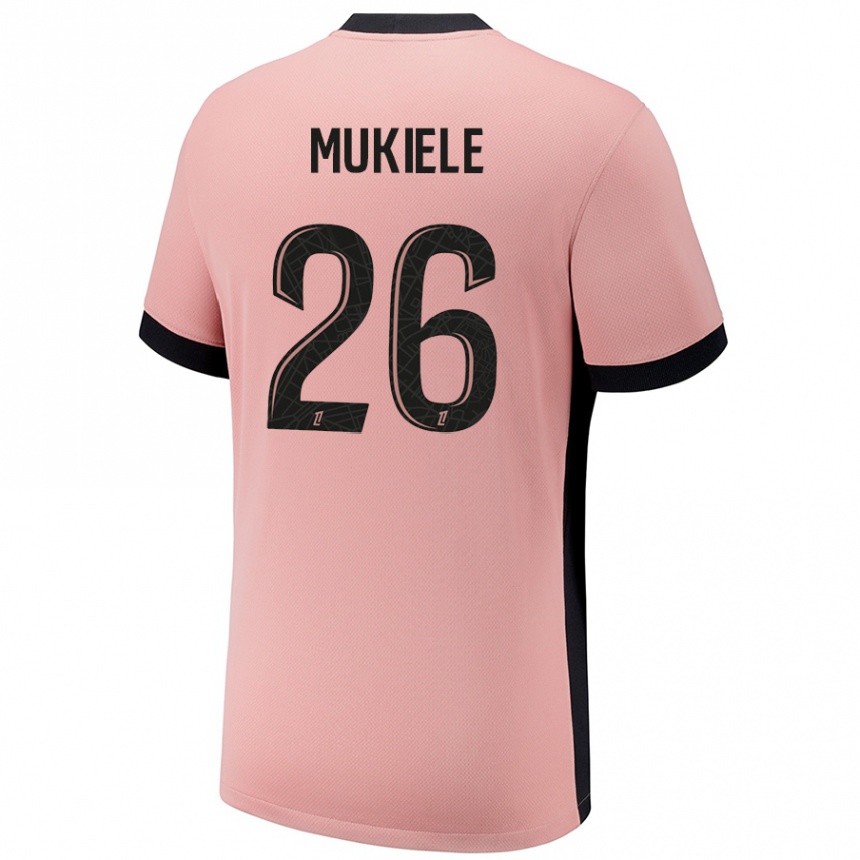 Kids Football Nordi Mukiele #26 Rust Pink Third Jersey 2024/25 T-Shirt Canada