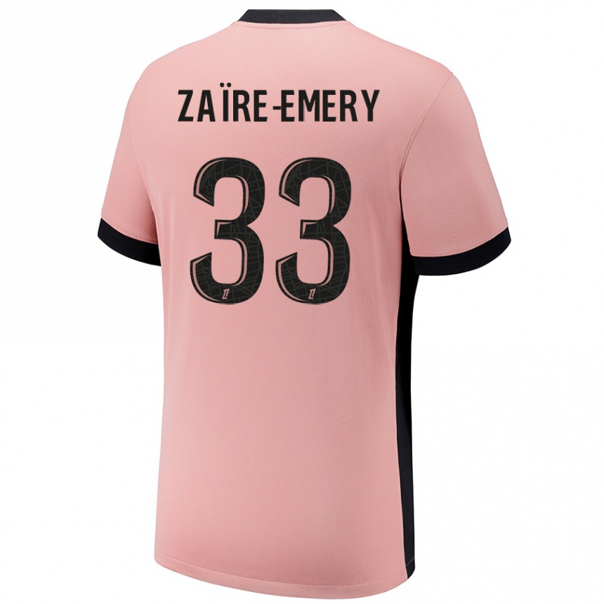 Enfant Football Maillot Warren Zaire Emery #33 Rouille Rose Troisieme 2024/25 Canada