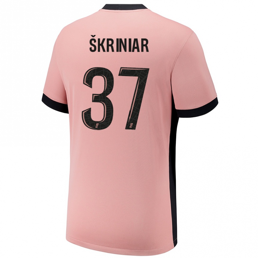 Kids Football Milan Skriniar #37 Rust Pink Third Jersey 2024/25 T-Shirt Canada