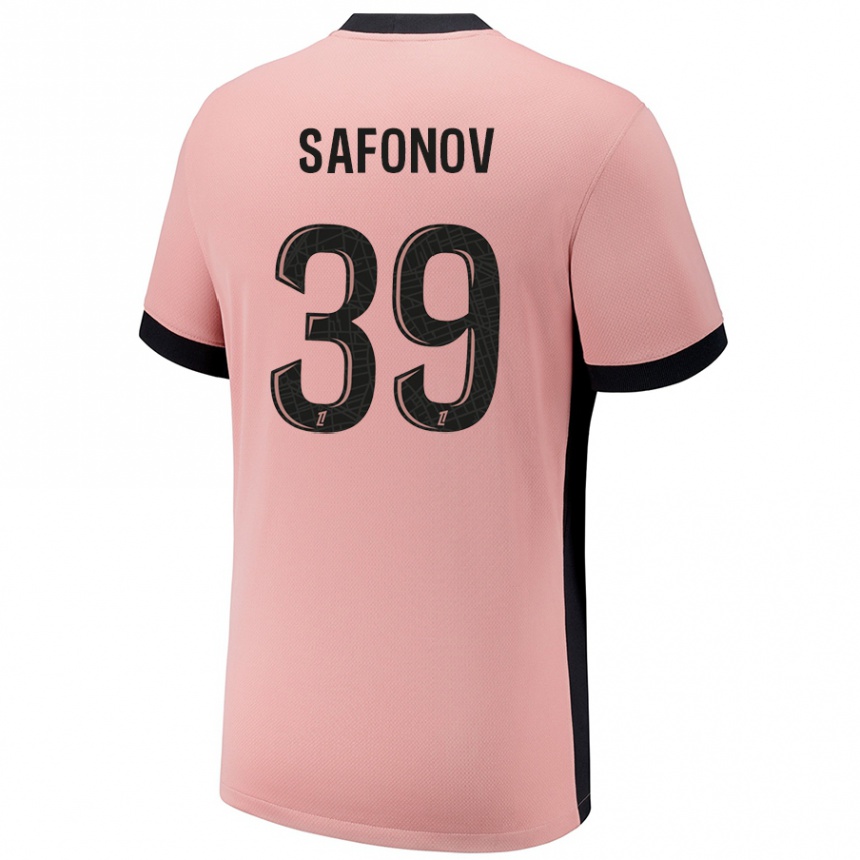 Kids Football Matvey Safonov #39 Rust Pink Third Jersey 2024/25 T-Shirt Canada