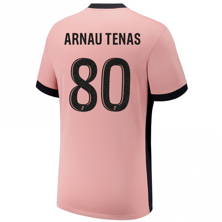 Kids Football Arnau Tenas #80 Rust Pink Third Jersey 2024/25 T-Shirt Canada