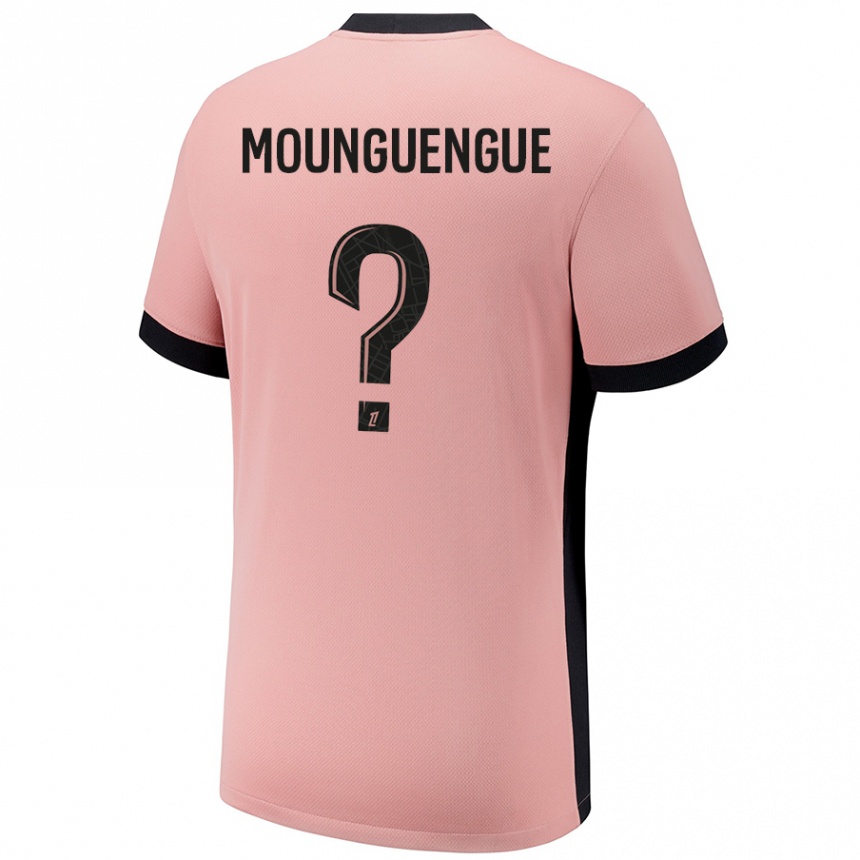 Kids Football Pierre Mounguengue #0 Rust Pink Third Jersey 2024/25 T-Shirt Canada