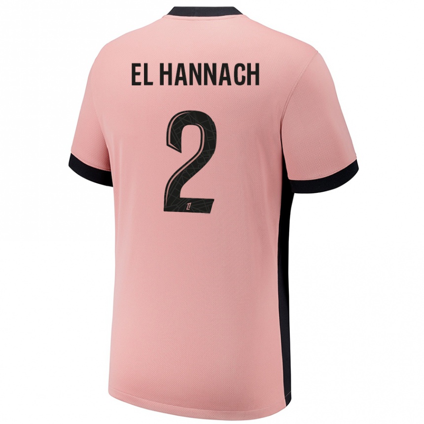 Kids Football Naoufel El Hannach #2 Rust Pink Third Jersey 2024/25 T-Shirt Canada