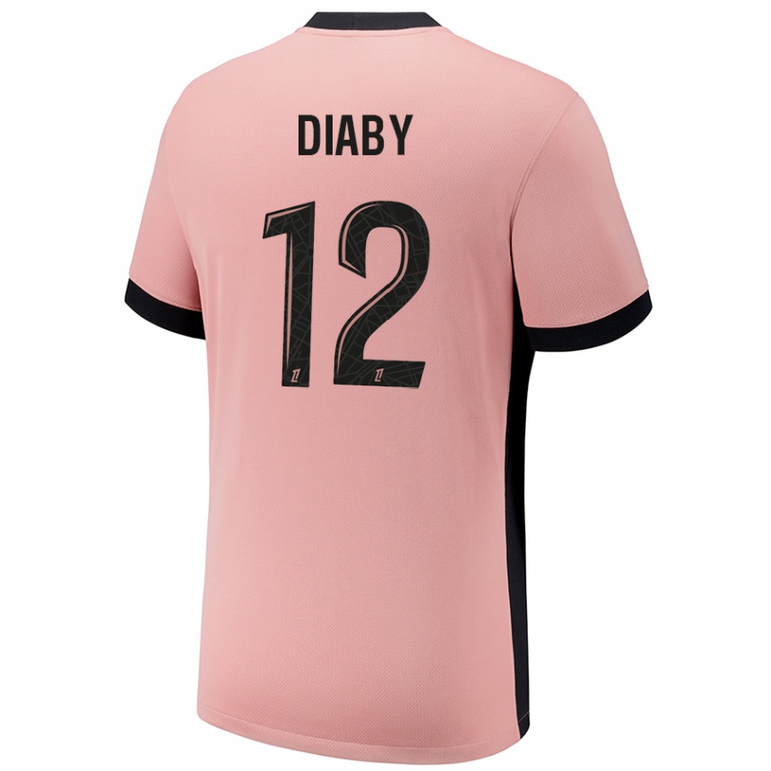 Kids Football Ibrahima Diaby #12 Rust Pink Third Jersey 2024/25 T-Shirt Canada