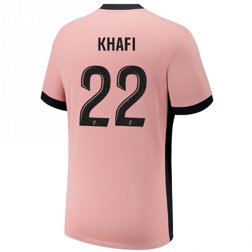 Kids Football Yanis Khafi #22 Rust Pink Third Jersey 2024/25 T-Shirt Canada