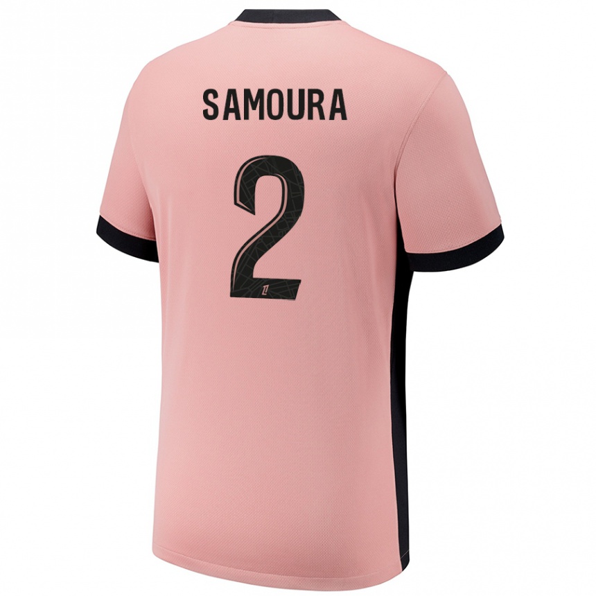 Kids Football Thiniba Samoura #2 Rust Pink Third Jersey 2024/25 T-Shirt Canada