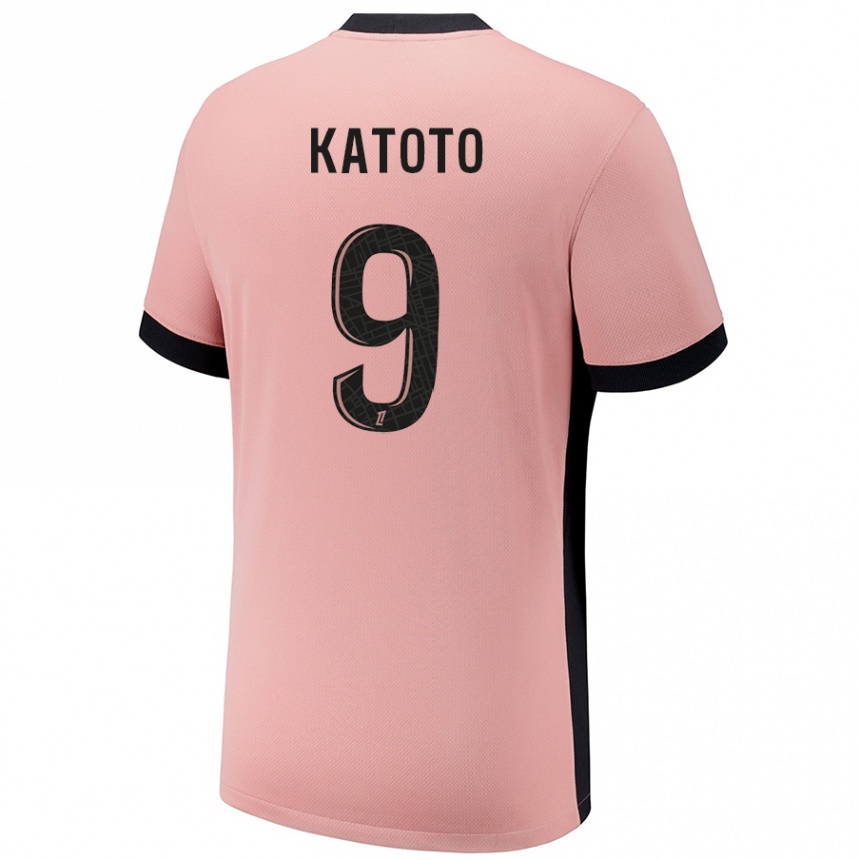 Enfant Football Maillot Marie-Antoinette Katoto #9 Rouille Rose Troisieme 2024/25 Canada