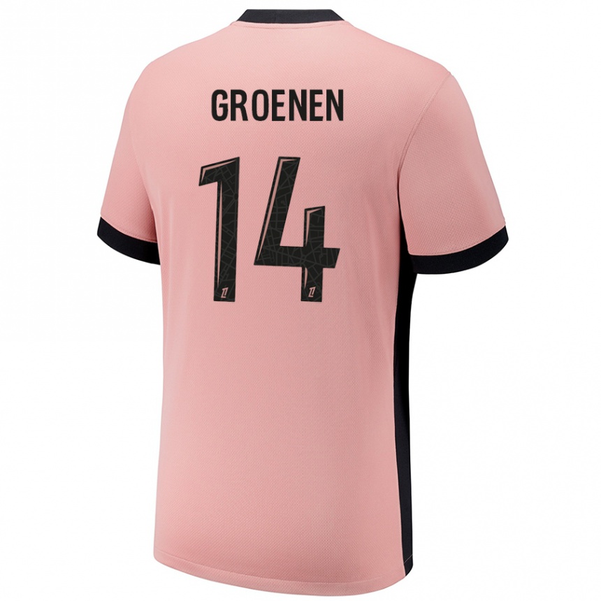 Kids Football Jackie Groenen #14 Rust Pink Third Jersey 2024/25 T-Shirt Canada