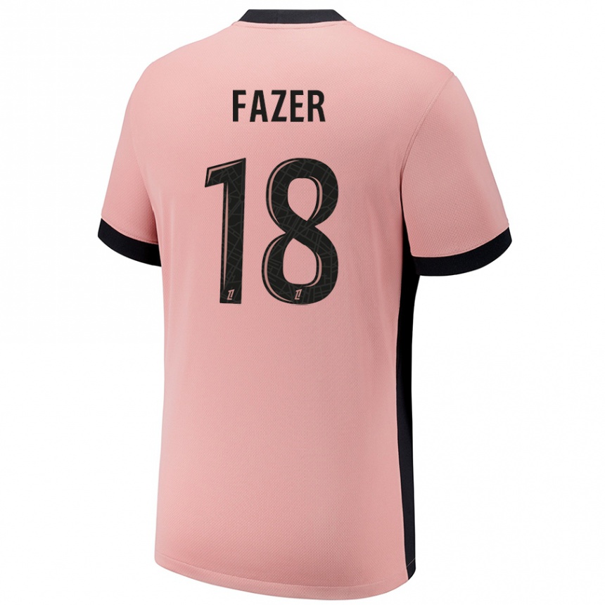 Kids Football Laurina Fazer #18 Rust Pink Third Jersey 2024/25 T-Shirt Canada