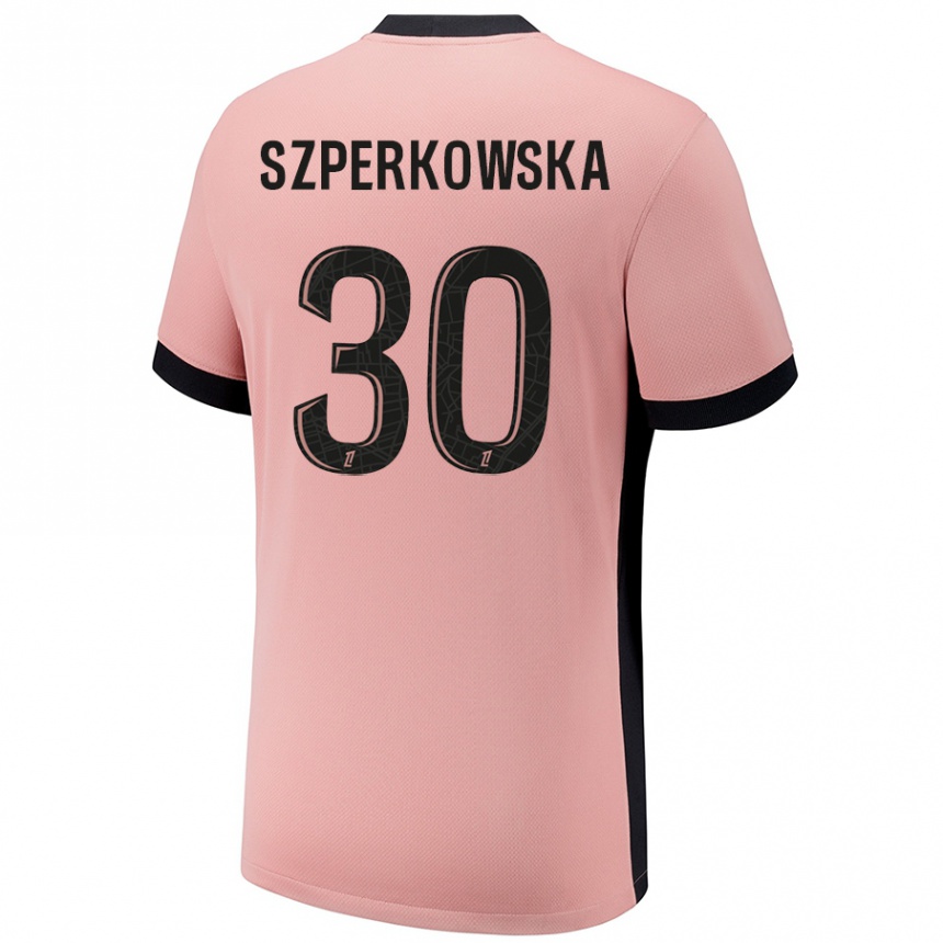 Kids Football Oliwia Szperkowska #30 Rust Pink Third Jersey 2024/25 T-Shirt Canada