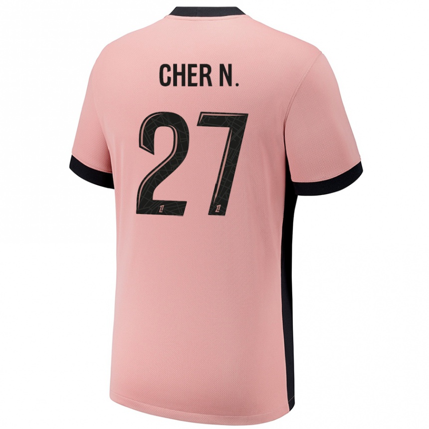 Kids Football Cher Ndour #27 Rust Pink Third Jersey 2024/25 T-Shirt Canada