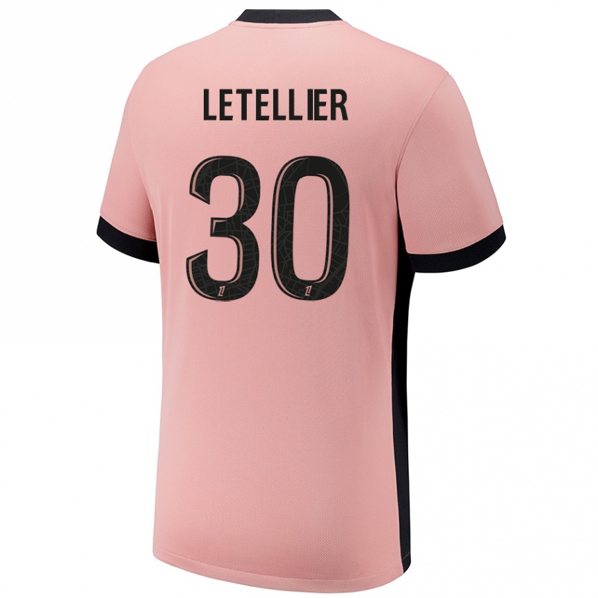 Kids Football Alexandre Letellier #30 Rust Pink Third Jersey 2024/25 T-Shirt Canada