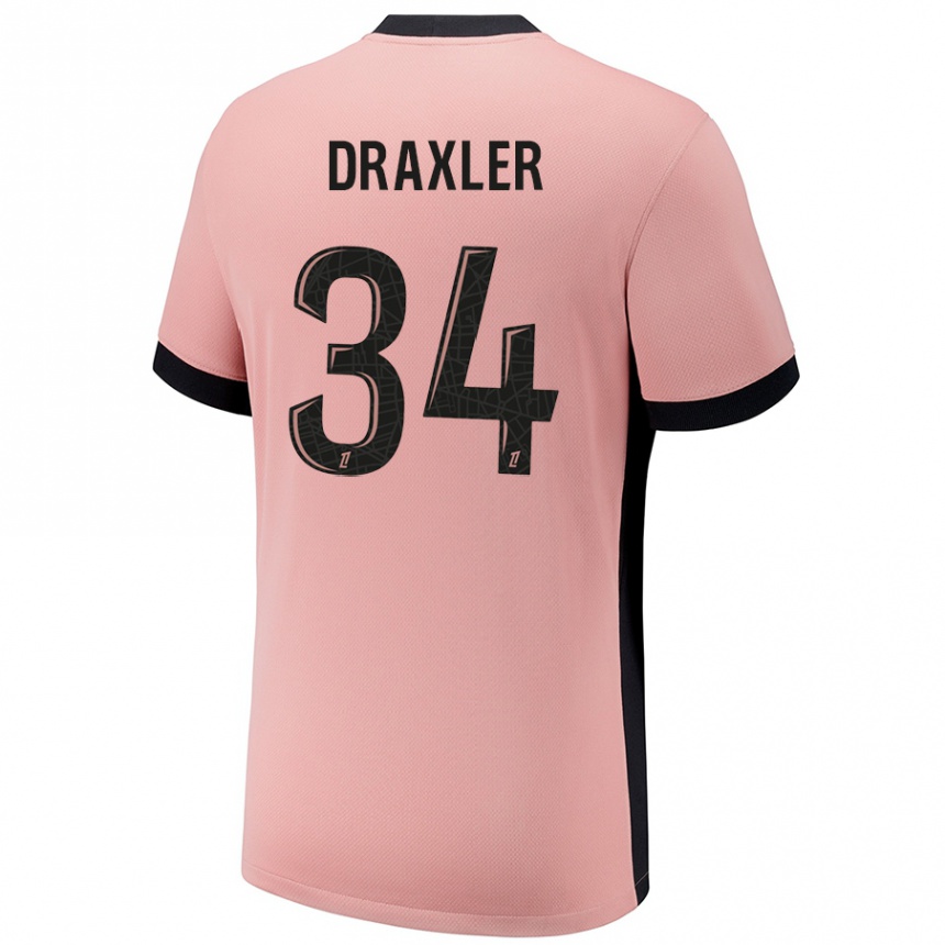 Kids Football Julian Draxler #34 Rust Pink Third Jersey 2024/25 T-Shirt Canada