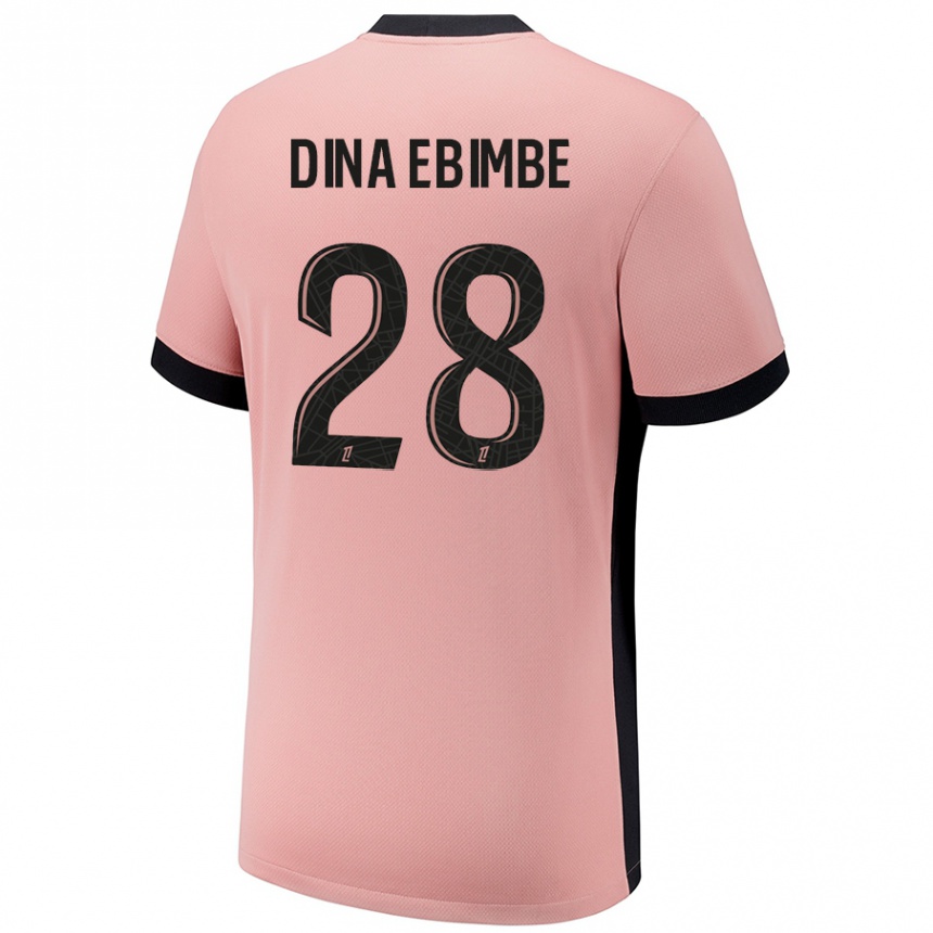 Kids Football Eric Junior Dina Ebimbe #28 Rust Pink Third Jersey 2024/25 T-Shirt Canada