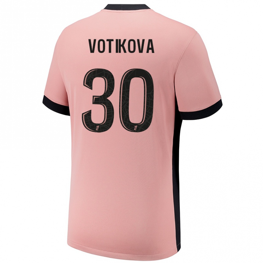 Kids Football Barbora Votikova #30 Rust Pink Third Jersey 2024/25 T-Shirt Canada