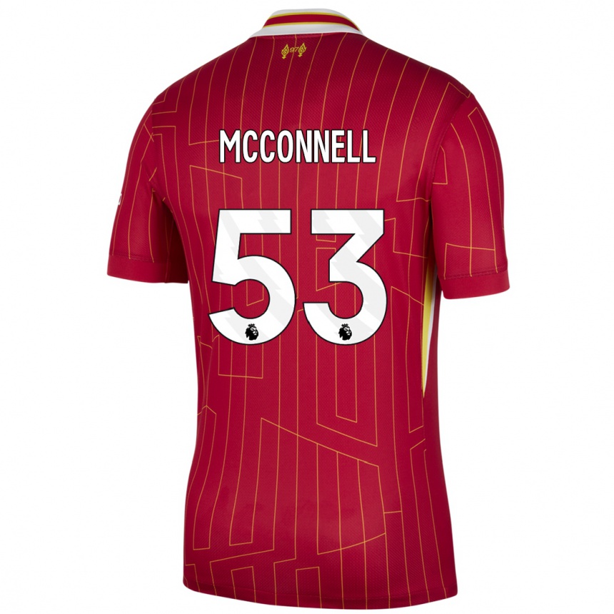 Homme Football Maillot James Mcconnell #53 Rouge Jaune Blanc Tenues Domicile 2024/25 Canada