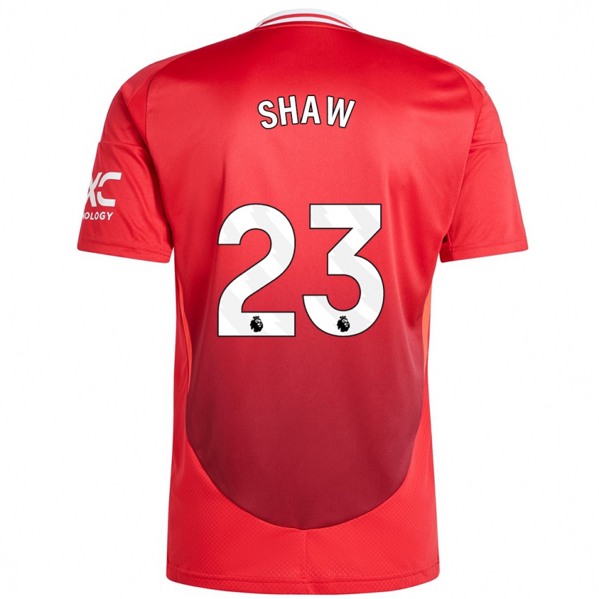 Men Football Luke Shaw #23 Bright Red Home Jersey 2024/25 T-Shirt Canada