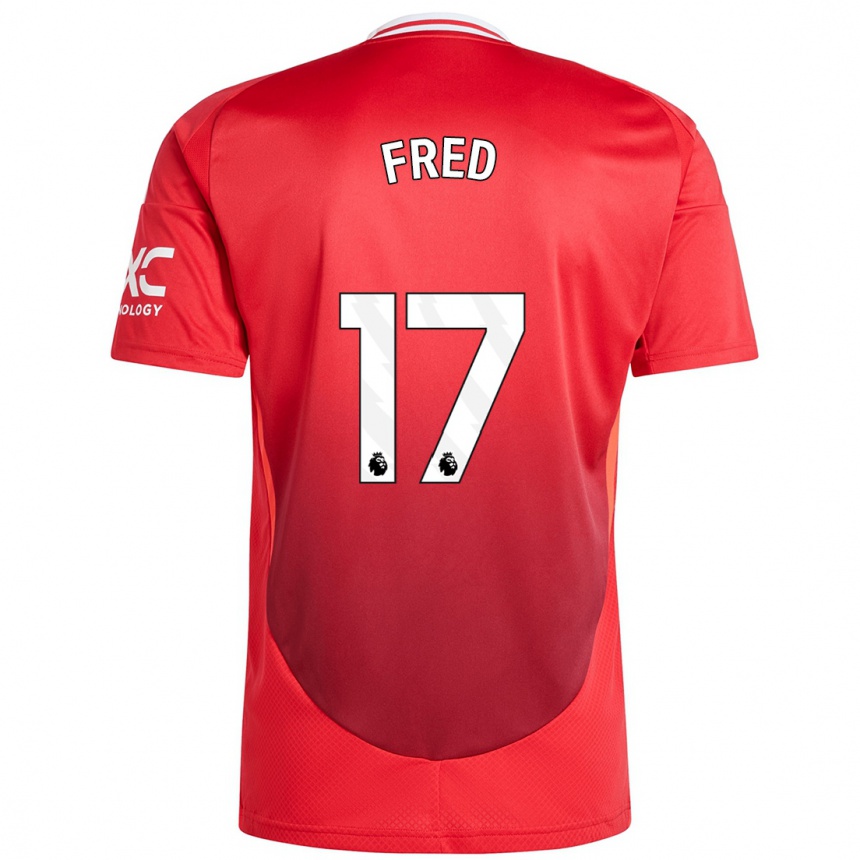 Men Football Fred #17 Bright Red Home Jersey 2024/25 T-Shirt Canada