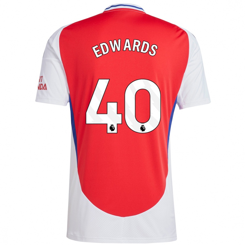 Men Football Khayon Edwards #40 Red White Home Jersey 2024/25 T-Shirt Canada