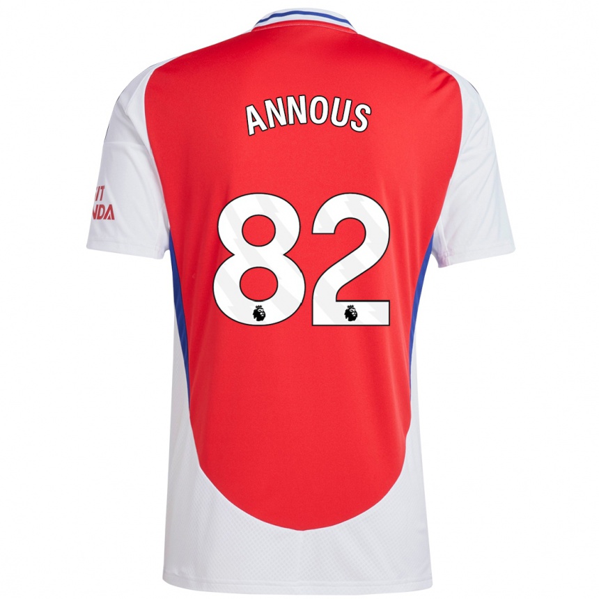 Men Football Andre Annous #82 Red White Home Jersey 2024/25 T-Shirt Canada