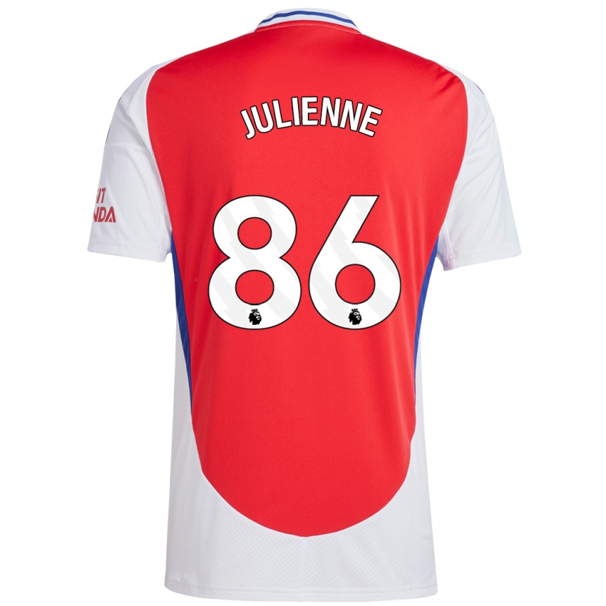 Men Football Theo Julienne #86 Red White Home Jersey 2024/25 T-Shirt Canada