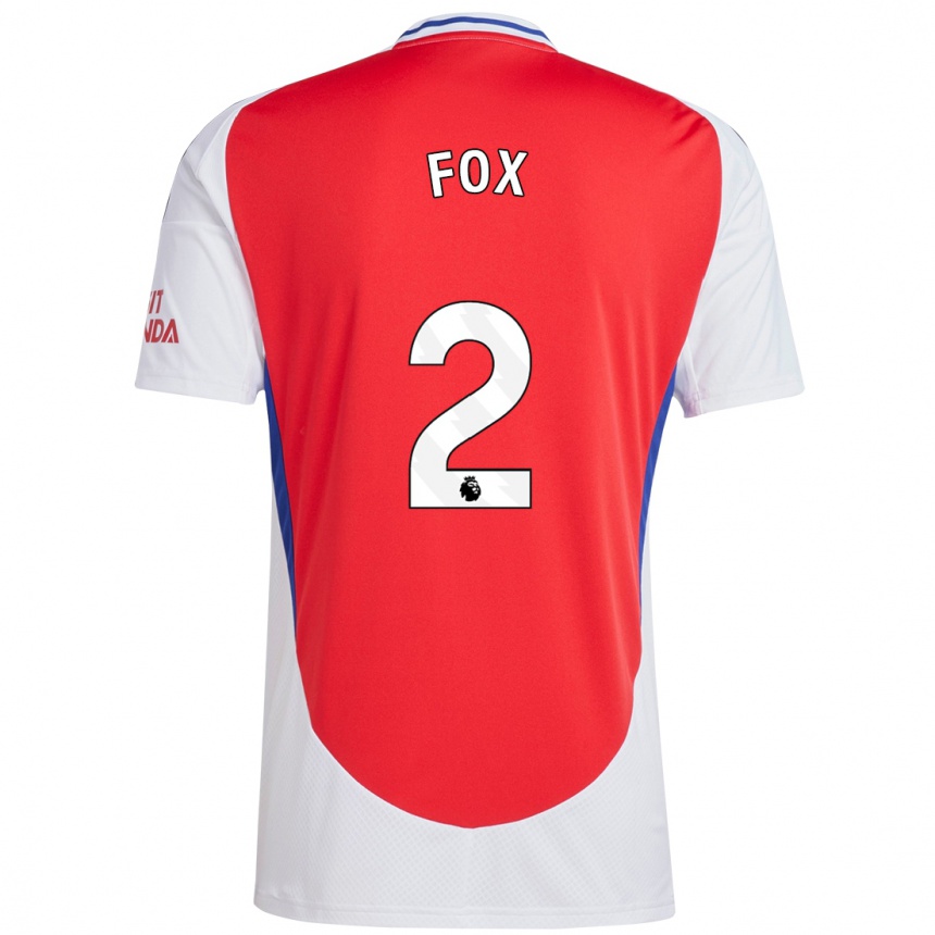 Men Football Emily Fox #2 Red White Home Jersey 2024/25 T-Shirt Canada